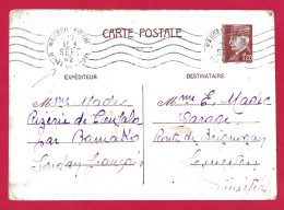 !!! ENTIER POSTAL PÉTAIN UTILISÉ À BAMAKO, SOUDAN FRANÇAIS PAR MARSEILLE, DE SEPTEMBRE 1942 - Lettres & Documents