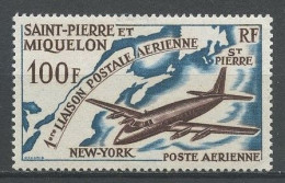 SPM MIQUELON 1974 PA N° 31 ** Neuf MNH Superbe C 17 € Avion Plane Première Liaison Postale Aérienne New-york - Nuevos