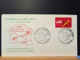 Code Postal, Lettre Avec 1720 Pour Secteur Clermont Ferrand 63000 Et 63100 + Les Deux Timbres Gommés Neufs - Cartas & Documentos