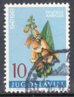 Yugoslavia 1961 Single Local Flora In Fine Used. - Oblitérés