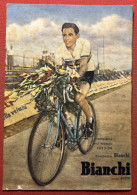 Cartolina - Bicicletta Bianchi - Gomme Pirelli - Campione Del Mondo 1953-54 - Personalità Sportive