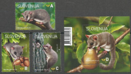 SI 2023-17 FAUNA DORMOUSE, SLOVENIA, 3v+S/S, MNH - Rongeurs