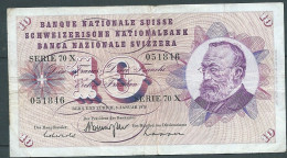 SUISSE - 10 Francs 1970 - Banque Nationale Suisse  -  Laura 7927 - Switzerland