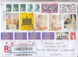 GOOD FRANCE " REGISTERED " Postal Cover To ESTONIA 2023 - Good Stamped: Art ; Aviation ; Museum ; Marianne - Cartas & Documentos