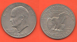 America One Dollar 1971 Eisenhower USA Dollaro Nickel Coin - 1971-1978: Eisenhower