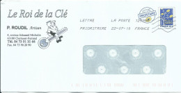 FRANCE ENTIER A ENTETE 20g CLERMONT FERRAND ( PUY DE DOME ) DE 2010   LETTRE COVER - PAP: Ristampa/Logo Bleu