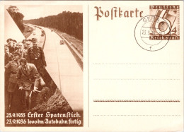 Erster Spatenstich 1000km Autobahn Fertig 1936 (Stempel: Gera 1936) - Cartes Postales