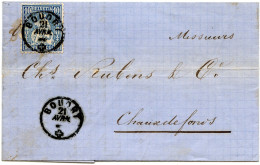 SUISSE - SBK 23 10C SUR LETTRE DE BOUDRY, 1866 - Brieven En Documenten