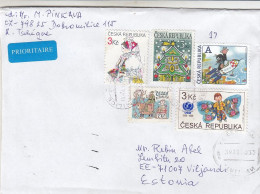 GOOD CZECH Postal Cover To ESTONIA 2022 - Good Stamped: Christmas ; Unicef ; Space - Lettres & Documents