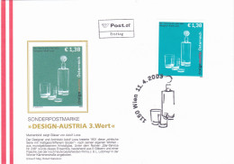 DESIGN-AUSTRIA 3.WERT  GLASS  FDC COVERS 2003  AUSTRIA - FDC