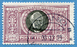 REGNO D'ITALIA - 1923 - 5 Lire - 50º Anniversario Della Morte Di Alessandro Manzoni - Sassone IT 156 * Ref. C-01 - Oblitérés