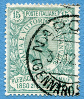 REGNO D'ITALIA - 1910 - 15 Cents - Garibaldi, 50º Anniversario Plebiscito In Sud Italia - Sassone IT 90 * Ref. C-01 - Oblitérés