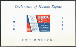 LIBERIA 1958, 10th Anniversary Of The Explanation Of Human Rights By The UN, Superb 20 C. U/M Mint Never Hinged M/S, MAJ - Liberia