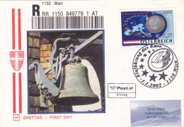 CHURCH BELL RECOMMENDED   FDC COVERS 2002  AUSTRIA - FDC