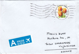 GOOD BELGIUM Postal Cover To ESTONIA 2023 - Good Stamped: Flowers - Brieven En Documenten
