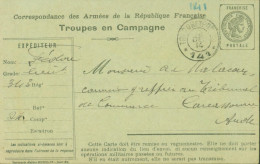 Guerre 14 CP FM Correspondance Armées De La République Troupes En Campagne Franchise Postale Militaire - WW I