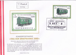 TRAIN    FDC COVERS 2002  AUSTRIA - FDC