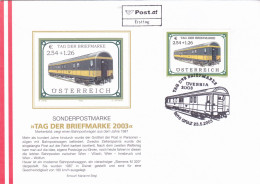 TRAIN    FDC COVERS 2002  AUSTRIA - FDC