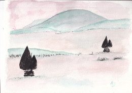 DESSIN AQUARELLE - PAYSAGE - Wasserfarben