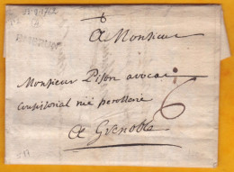 1762 - Marque Postale EMBRUN, Hautes Alpes Sur Lettre De 3 Pages Vers Grenoble, Isère - Taxe 6 - Règne De Louis XV - 1701-1800: Voorlopers XVIII