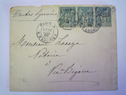 2024 - 762  Enveloppe Au Départ De PARIS  à Destination De VIC-en-BIGORRE  1898    XXX - 1898-1900 Sage (Type III)