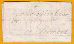 1690 - Lettre Avec Correspondance De Saint Flour, Cantal Vers Clermont Ferrand, Puy De Dôme - Règne De Louis XIV - 1701-1800: Vorläufer XVIII