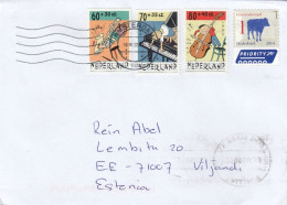 GOOD NETHERLANDS Postal Cover To ESTONIA 2022 - Good Stamped: Cow ; Music - Storia Postale