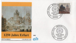 Germany Deutschland 1992 FDC 1250 Jahre Erfurt, Canceled In Bonn - 1991-2000
