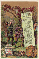 Chromo Ancien Liebig * Calendrier Calendar Septembre 1887 * Chasse Chasseur Hunt Hunting * Cie LIEBIG - Liebig