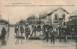 France - Ablon - Ablon Inondé - Janvier 1910 - Animé - Rue Simon - Le Capitaine Des Pompiers - Carte Postale Ancienne - Ablon Sur Seine