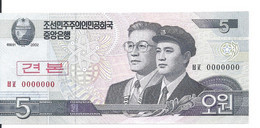 COREE DU NORD 5 WON 2009 UNC P 58 SPECIMEN - Korea (Nord-)