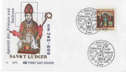 Germany Deutschland 1992 FDC 1250 Sankt Saint Ludger Ludgerus, Apostle Of Saxony Apostel Der Friesen Und Sachsen, Berlin - 1991-2000