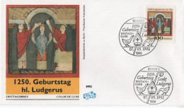 Germany Deutschland 1992 FDC 1250 Sankt Saint Ludger Ludgerus, Apostle Of Saxony Apostel Der Friesen Und Sachsen, Bonn - 1991-2000