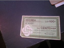 ITALIE - 100 Cento Lire - L'iCCREA - 100 Liras