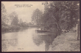 BRINON SUR SAULDRE LES BORDS DE LA SAULDRE 18 TRACE COLLE AU DOS - Brinon-sur-Sauldre