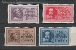 1933 1945 POSTA PNEUMATICA DANTE GALILEO SERIE COMPLETA NUOVO MNH - Correo Neumático