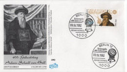 Germany Deutschland 1992 FDC Adam Schall Von Bell, German Jesuit, Astronomer Astronomy, Berlin - 1991-2000