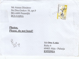 GOOD BULGARIA Postal Cover To ESTONIA 2022 - Good Stamped: Dune Rose - Brieven En Documenten