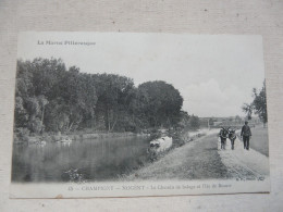 RARE - CPA 51 MARNE - LA MARNE PITTORESQUE - CHAMPIGNY - NOGENT : Le Chemin De Halage Et L'Ile De Beauté - Champigny