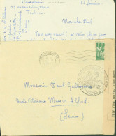 Guerre 40 YT N°432 Iris CAD Toulouse Gare 26 II 40 Censure Bande + Cachet Commission Q.A + QA 251 Toulouse - Oorlog 1939-45