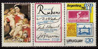 URUGUAY    N° 972 + Vignette + N°974 * *   Tableaux  Rubens Jules Rimet Cup 1978   Football  Soccer  Fussball - 1978 – Argentine