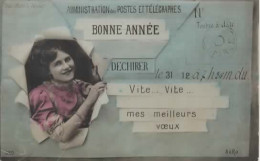 Delcampe - FANTAISIE, NOUVEL AN,  ADMINISTRATION DES POSTES ET TELEGRAPHE COULEUR REF 14453 - Post & Briefboten