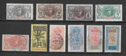 HAUT SENEGAL ET NIGER  LOT DE 10 TIMBRES OBLITERES FAIDHERBE PALMIERS Et TARGUI - Used Stamps