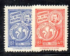 APR1862 - BOLIVIA 1949 ,  Serie Yvert N. 298/299  ***  MNH  (2380A) Upu - Bolivie