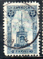 BELGIQUE BELGIE BELGIO BELGIUM 1919 PERRON OF LIEGE FOUNTAIN 25c USED OBLITERE' USATO - 1918 Croix-Rouge