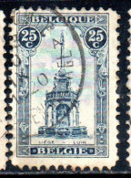 BELGIQUE BELGIE BELGIO BELGIUM 1919 PERRON OF LIEGE FOUNTAIN 25c USED OBLITERE' USATO - 1918 Croix-Rouge