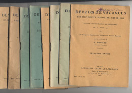 Devoirs De Vacances - 8 Livrets De 32 Pages  De 1928 à 1934 - Rares - - 6-12 Ans