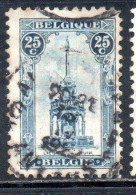 BELGIQUE BELGIE BELGIO BELGIUM 1919 PERRON OF LIEGE FOUNTAIN 25c USED OBLITERE' USATO - 1918 Cruz Roja