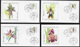 Germany Berlin. FDC Mi. 724-727. 4 Envelopes.  Welfare: Orchids.  FDC Cancellation On FDC Envelopes - 1981-1990