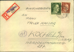 1944, R-Brief Aus "Sarbrücken" Mit überstempeltem R-Zettel Von Bebelsheim - Brieven En Documenten